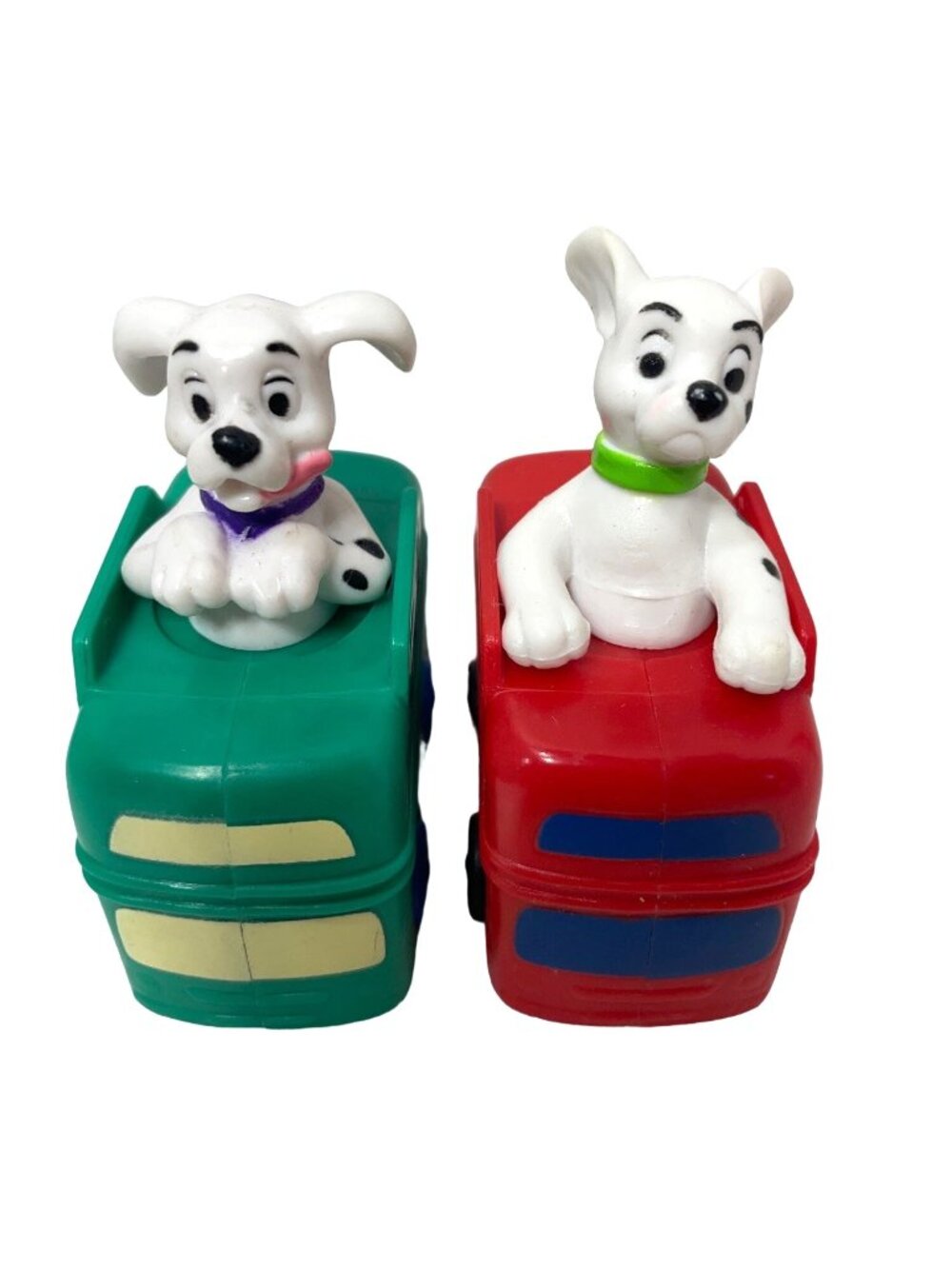McDonalds Figure Toy Puppy The 101 Dalmations English Bus Red and Green Disney